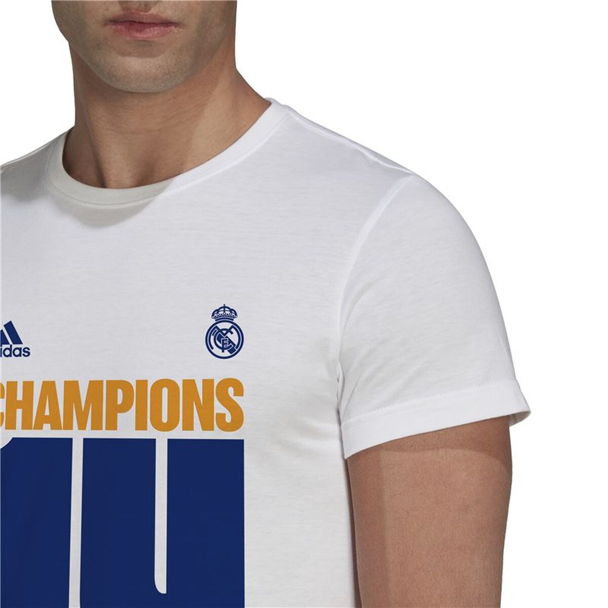 Heren-T-Shirt met Korte Mouwen Real Madrid C.F. Champions 2022 Wit