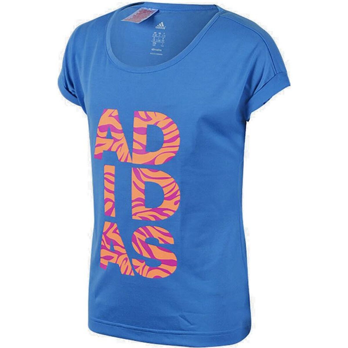 T-Shirt met Korte Mouwen voor kinderen Adidas Blauw