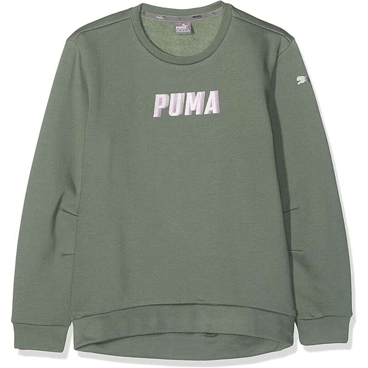 Sweatshirt zonder Capuchon voor Meisjes Puma Olijf