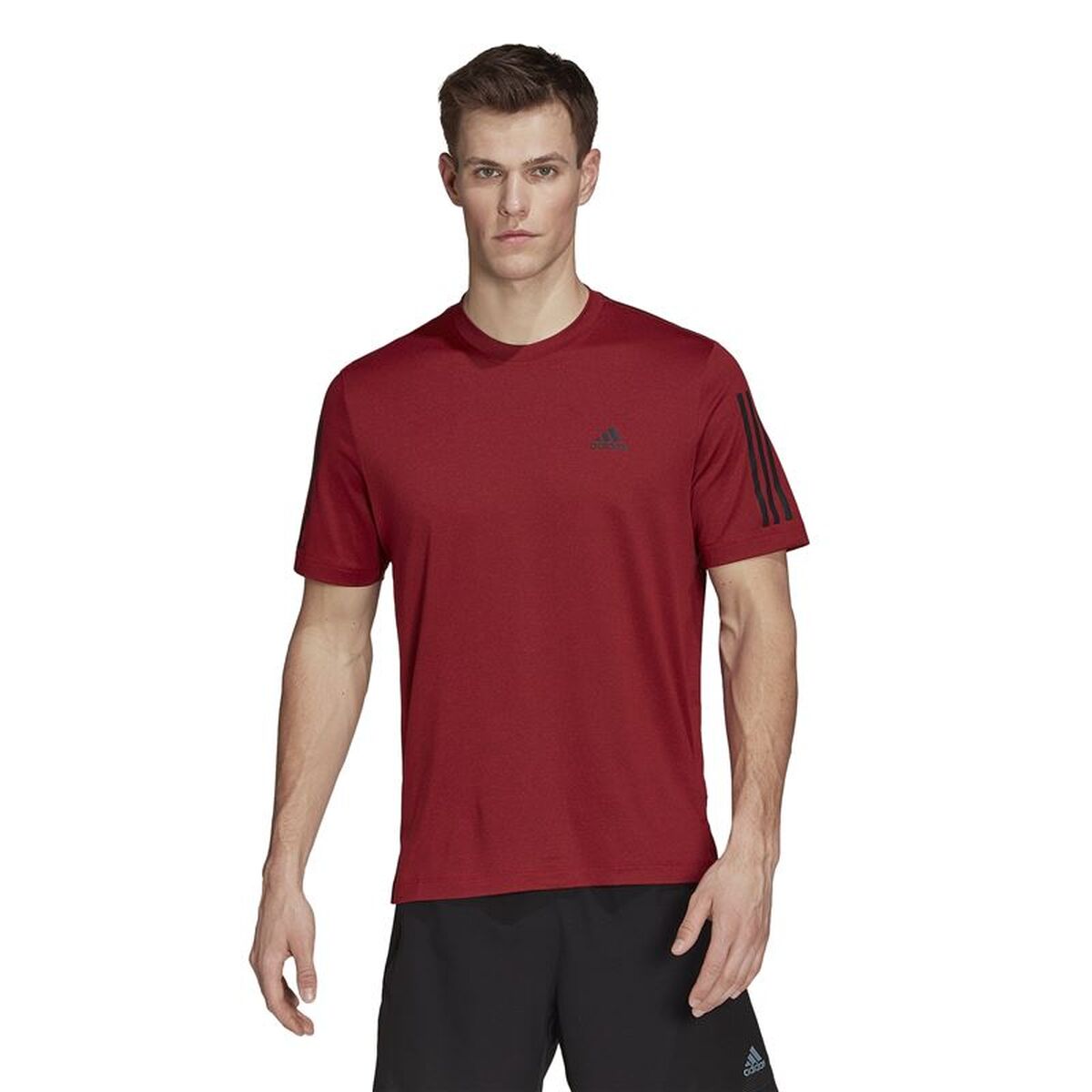 Mens Short Sleeve T-Shirt Adidas HK9542 Dark Red