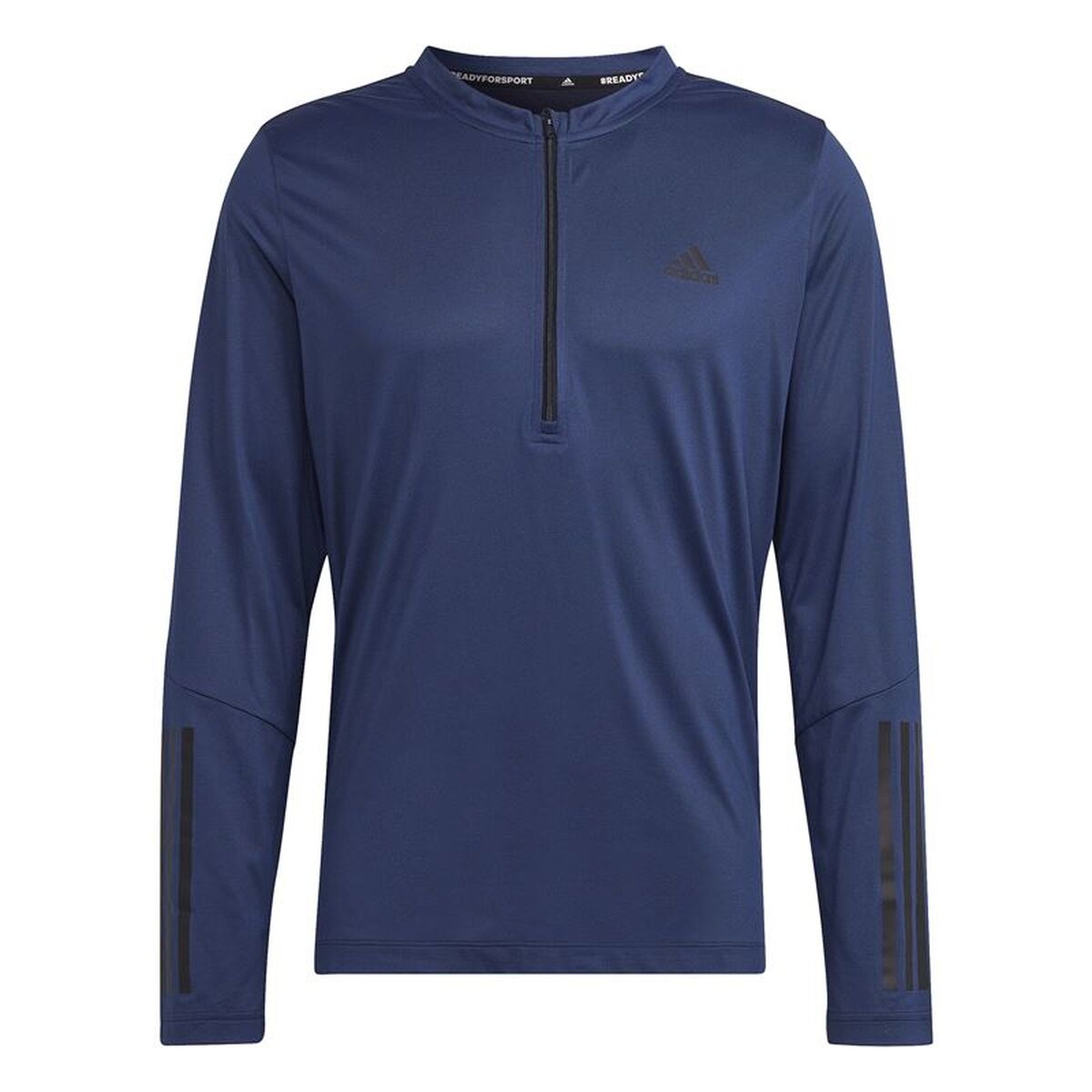 Heren-T-Shirt met Korte Mouwen Adidas 1/4-Zip Donkerblauw