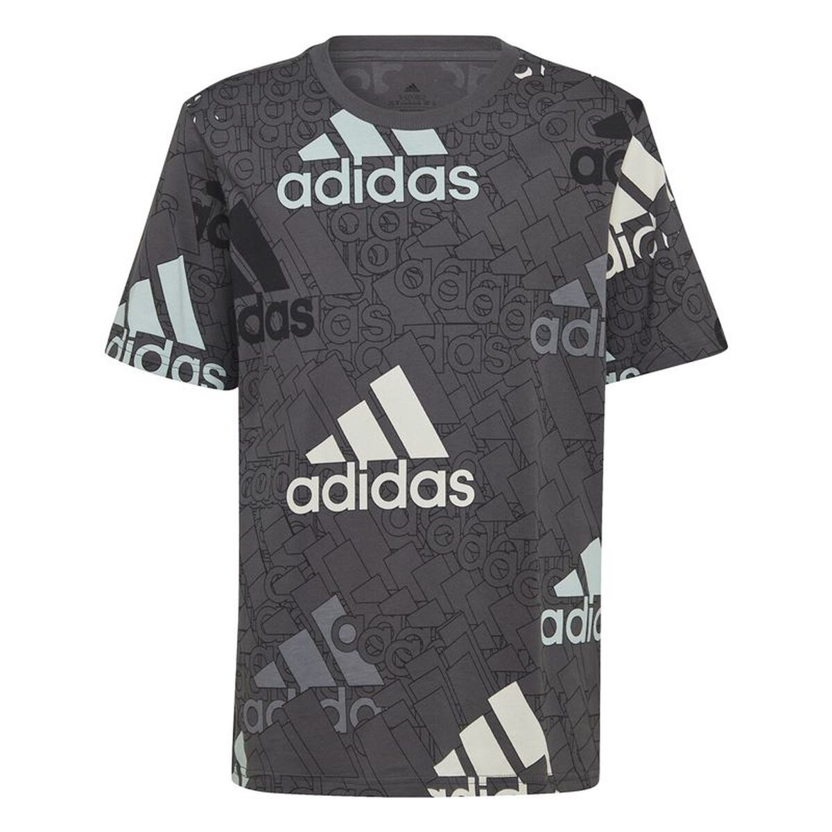 T-Shirt met Korte Mouwen voor kinderen Adidas HP0819 Zwart