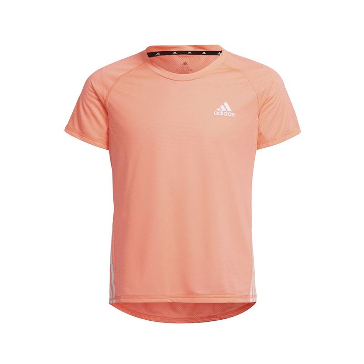 T-Shirt met Korte Mouwen voor kinderen Adidas Aeroready 3 Bandas Zalm