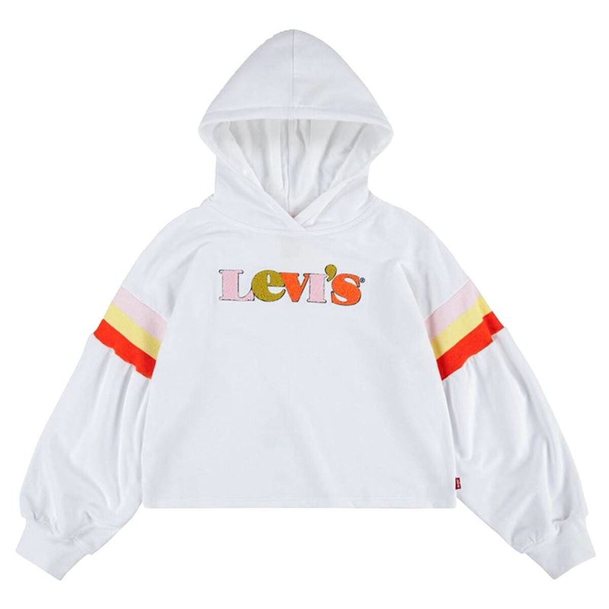Sweatshirt met Capuchon voor Meisjes Levi's Full Sleeve High Rise Girl Wit