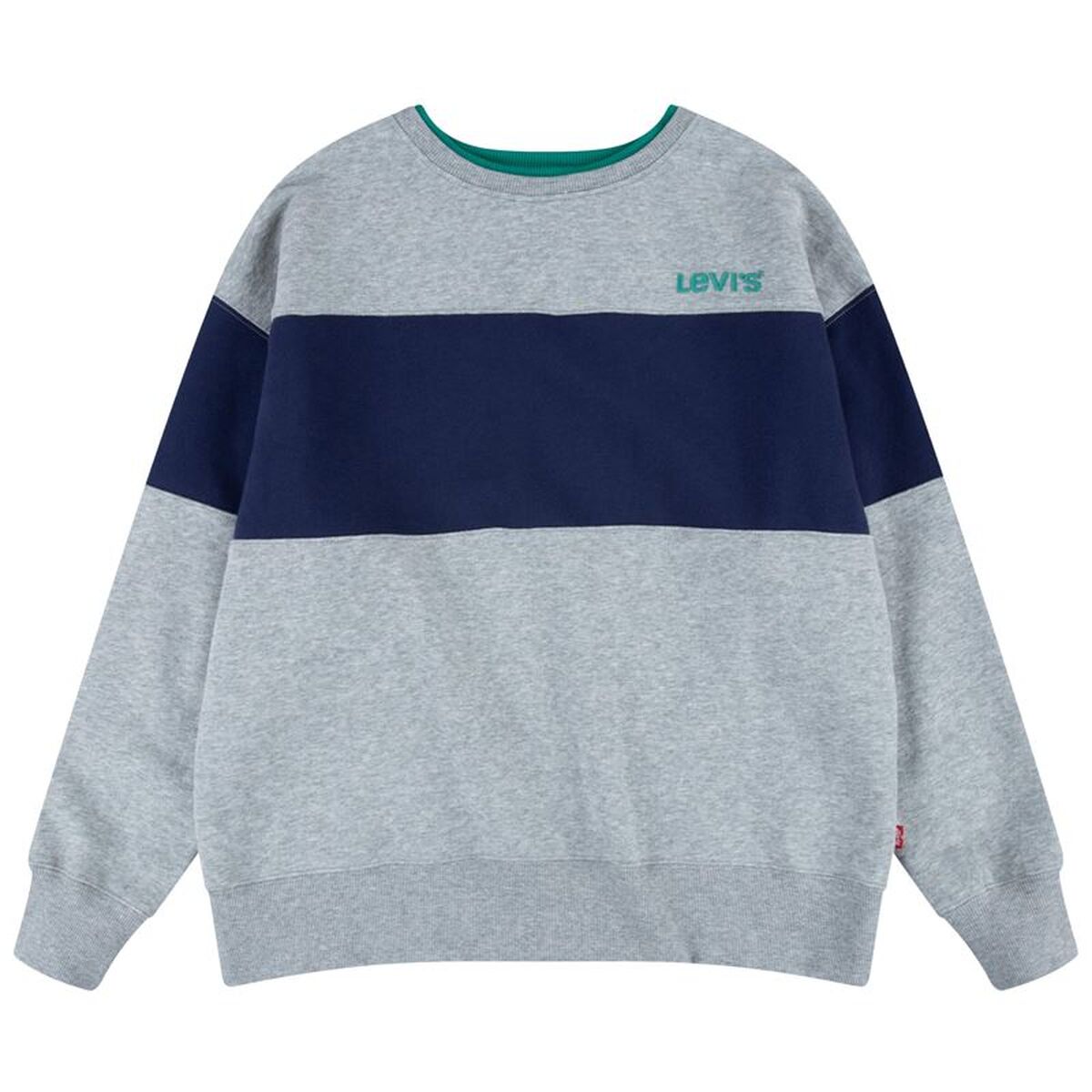 Kindersweater zonder Capuchon Levi's Colorblock Crewneck Lichtgrijs