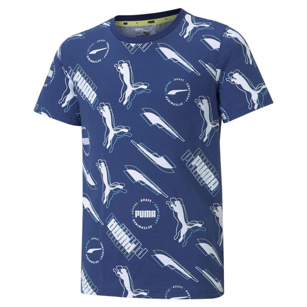 T-Shirt met Korte Mouwen voor kinderen Puma Donkerblauw