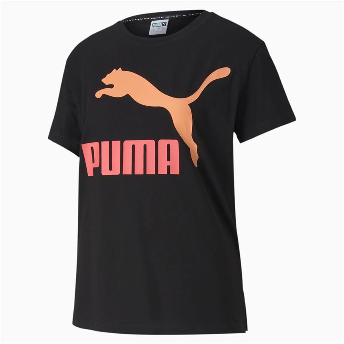 Dames-T-Shirt met Korte Mouwen Puma Puma Classics Logo Tee Zwart