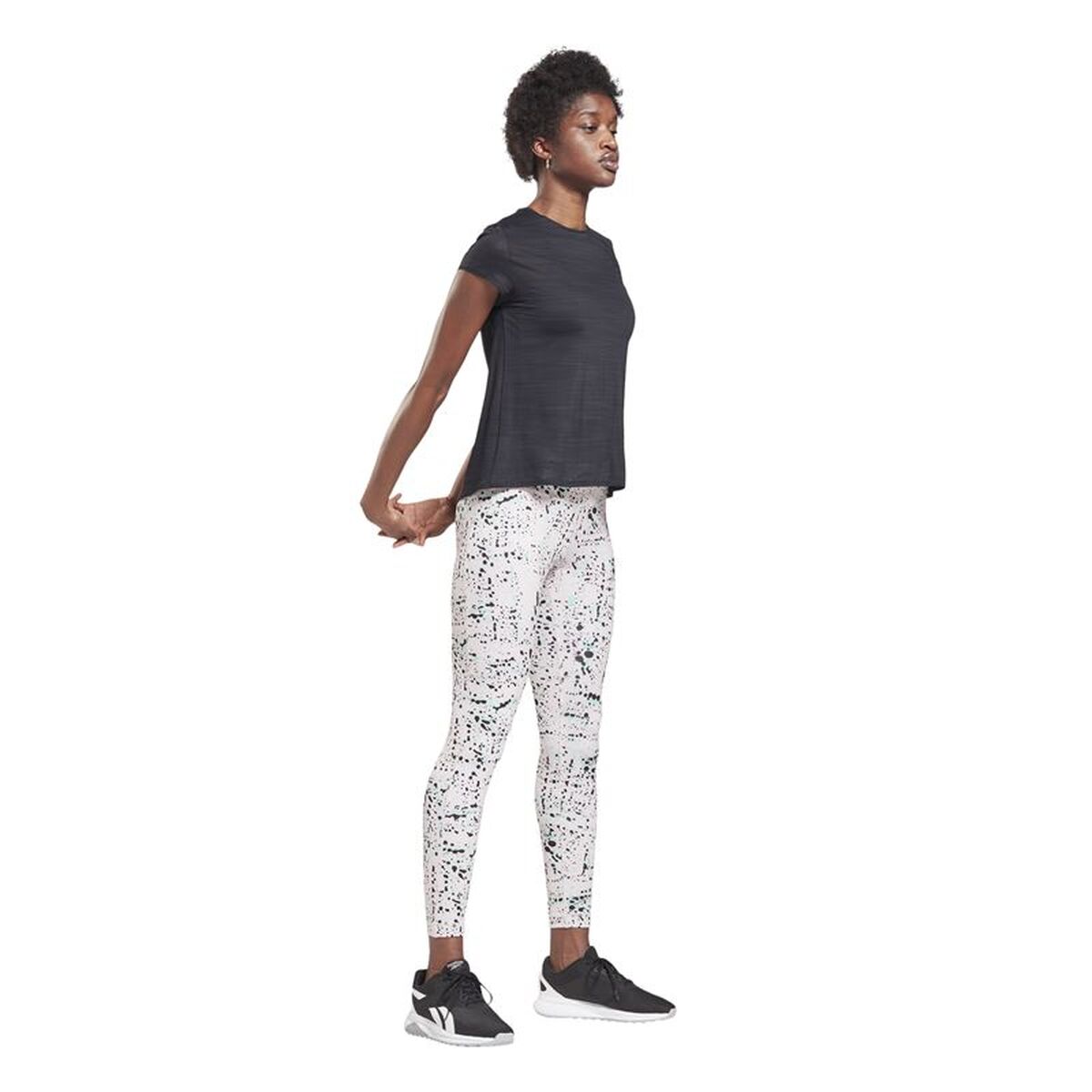 Dames-T-Shirt met Korte Mouwen Reebok Workout Ready Activchill Zwart