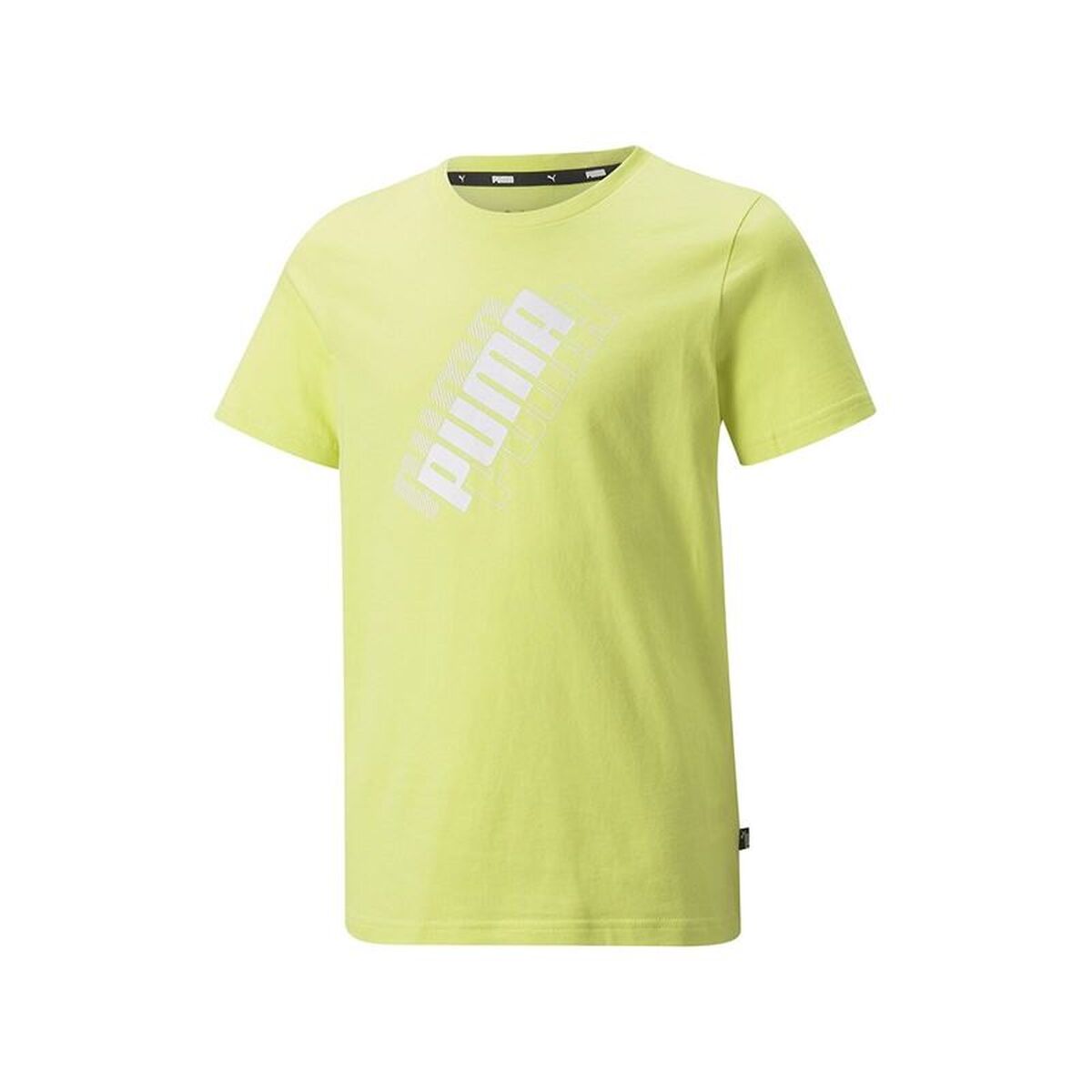 T-Shirt met Korte Mouwen voor kinderen Puma Power Logo Boys Green Geel