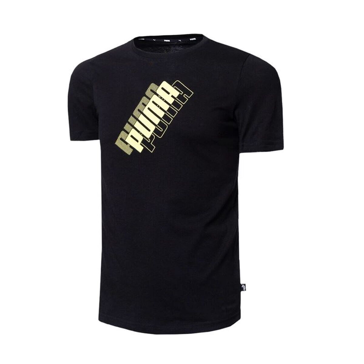 T-Shirt met Korte Mouwen voor kinderen Puma Power Logo Boys Zwart