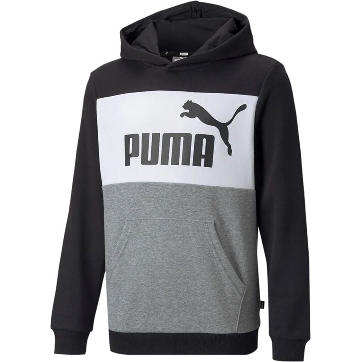 Kinderhoodie Puma Essential Colorblock Boys Black Zwart