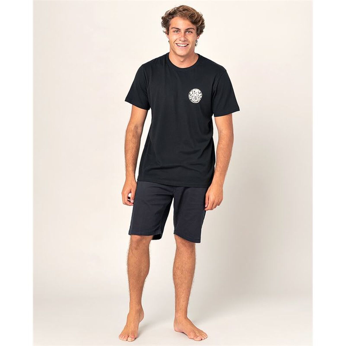 Mens Short Sleeve T-Shirt Rip Curl CTEST9-90 Black