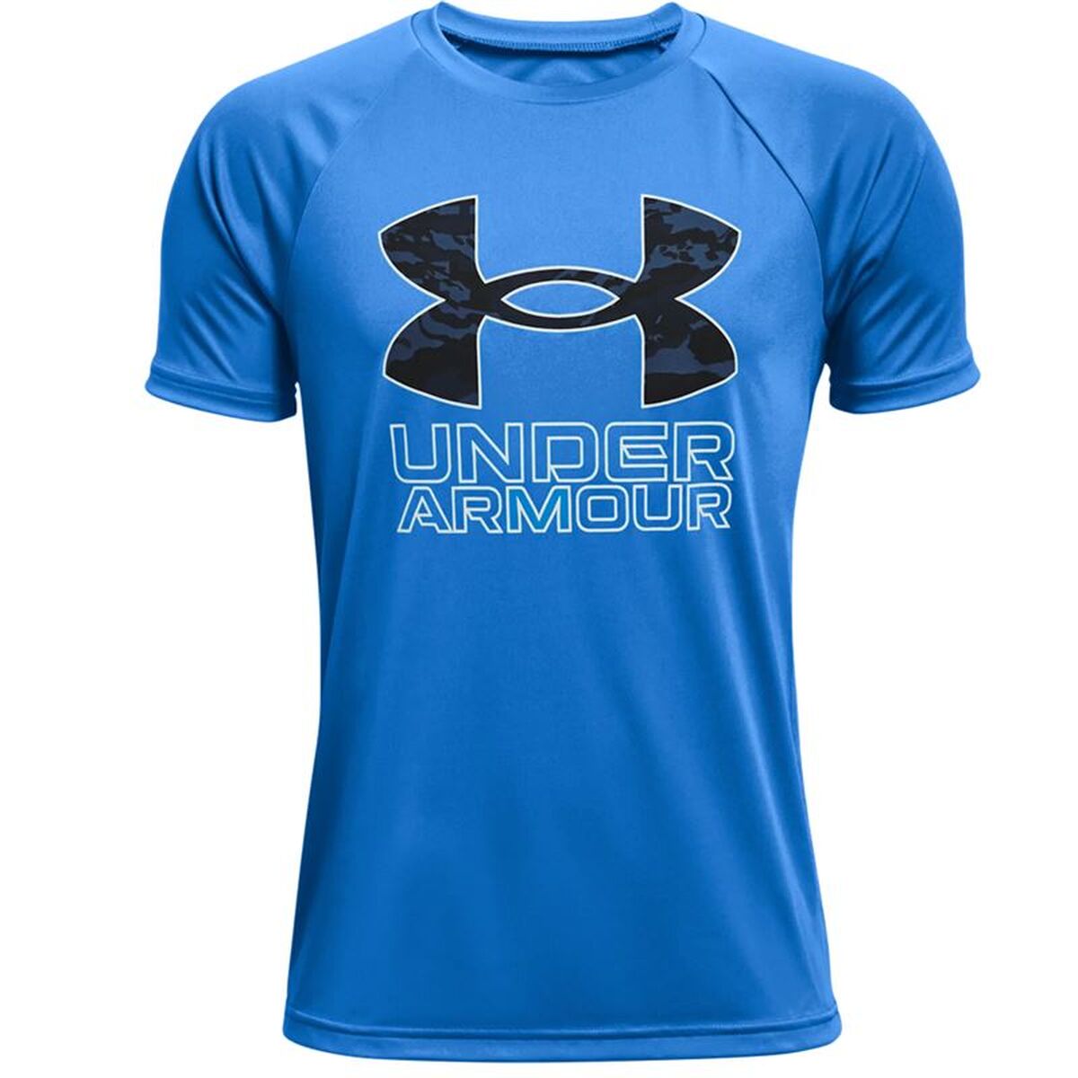 T-Shirt met Korte Mouwen voor kinderen Under Armour Tech Hybrid Blauw