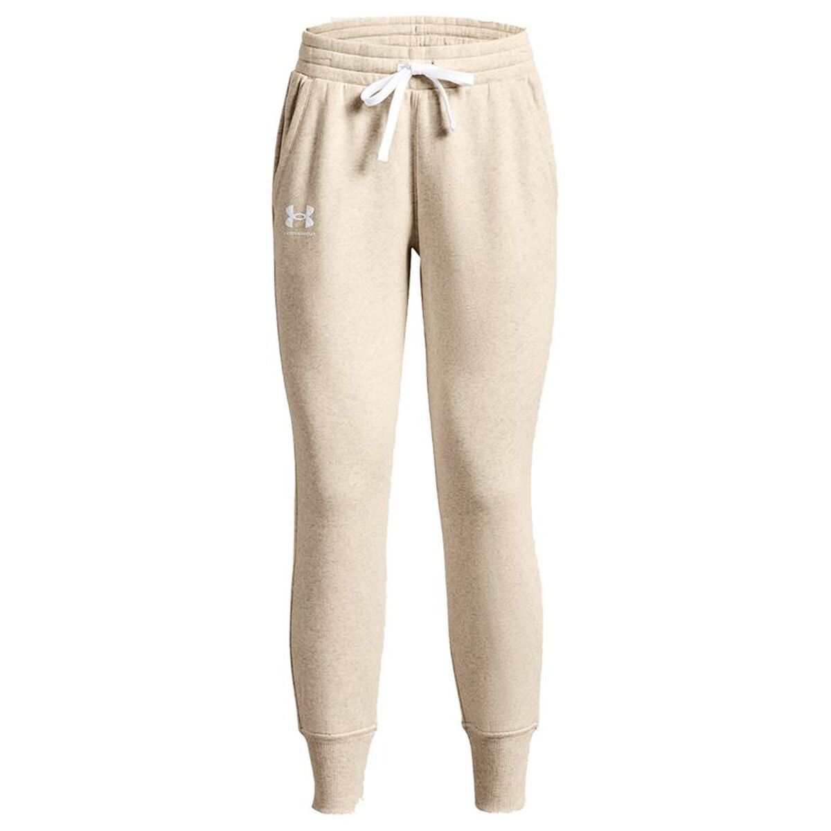 Lange sportbroek Under Armour Rival Fleece Joggers Wit Natuurlijk Vrouw