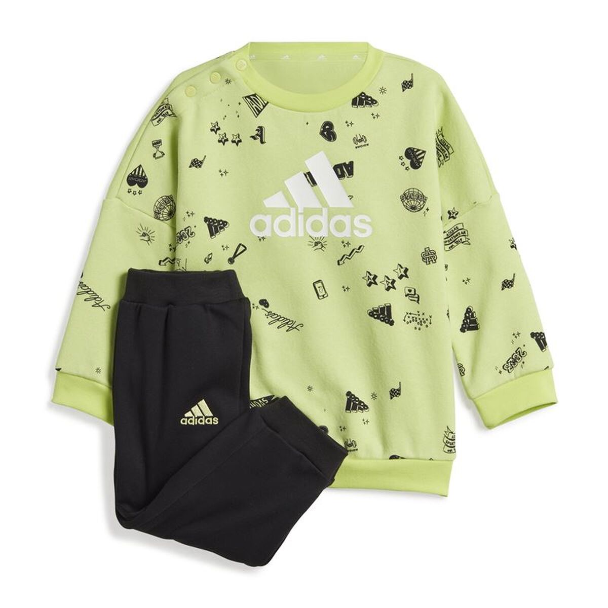 Sportsoutfit voor baby Adidas Bluv Q3 Cset Lichtgroen