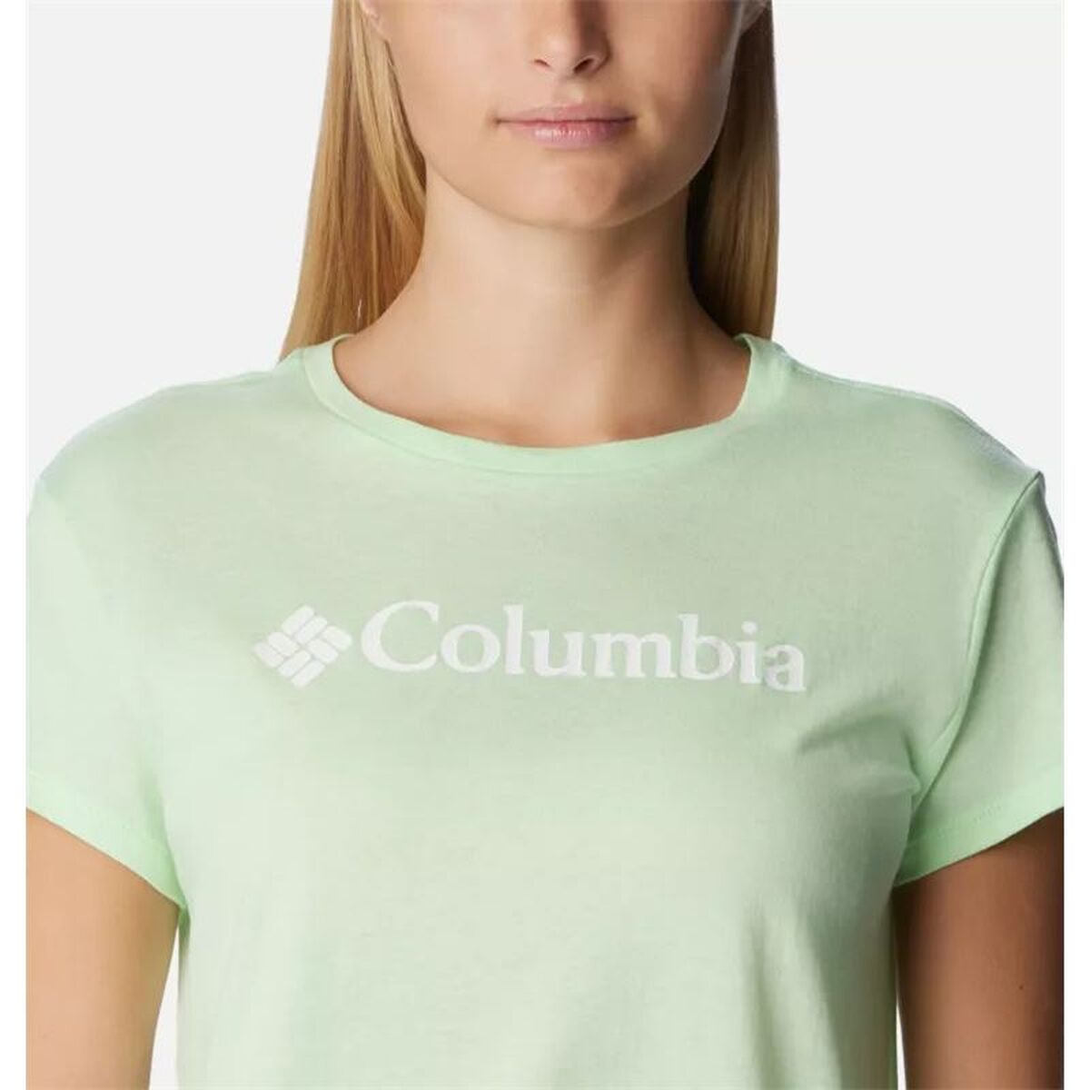 Womens Short Sleeve T-Shirt Columbia 1992134372 Light Green
