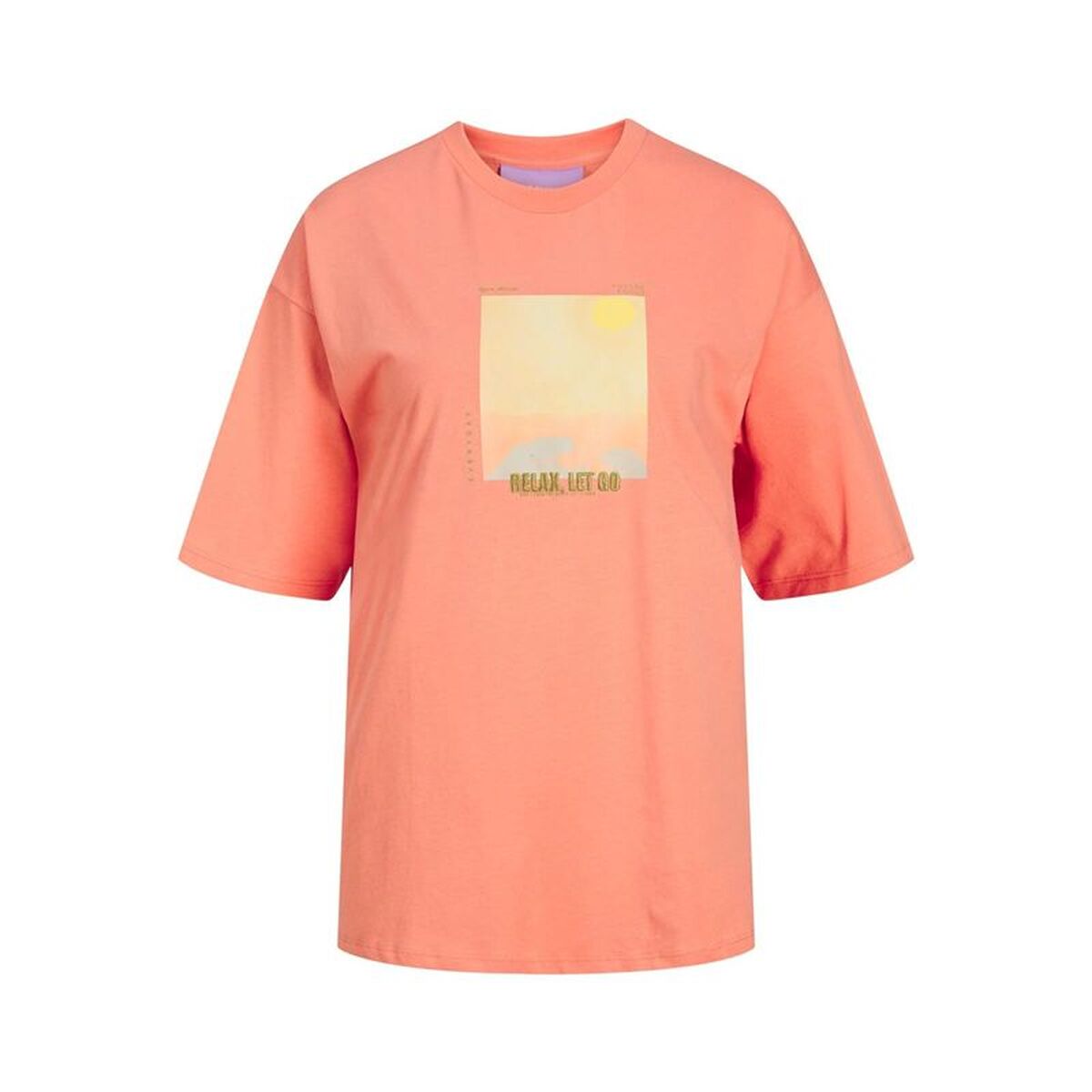 Dames-T-Shirt met Korte Mouwen Jack & Jones Jxpaige Oranje