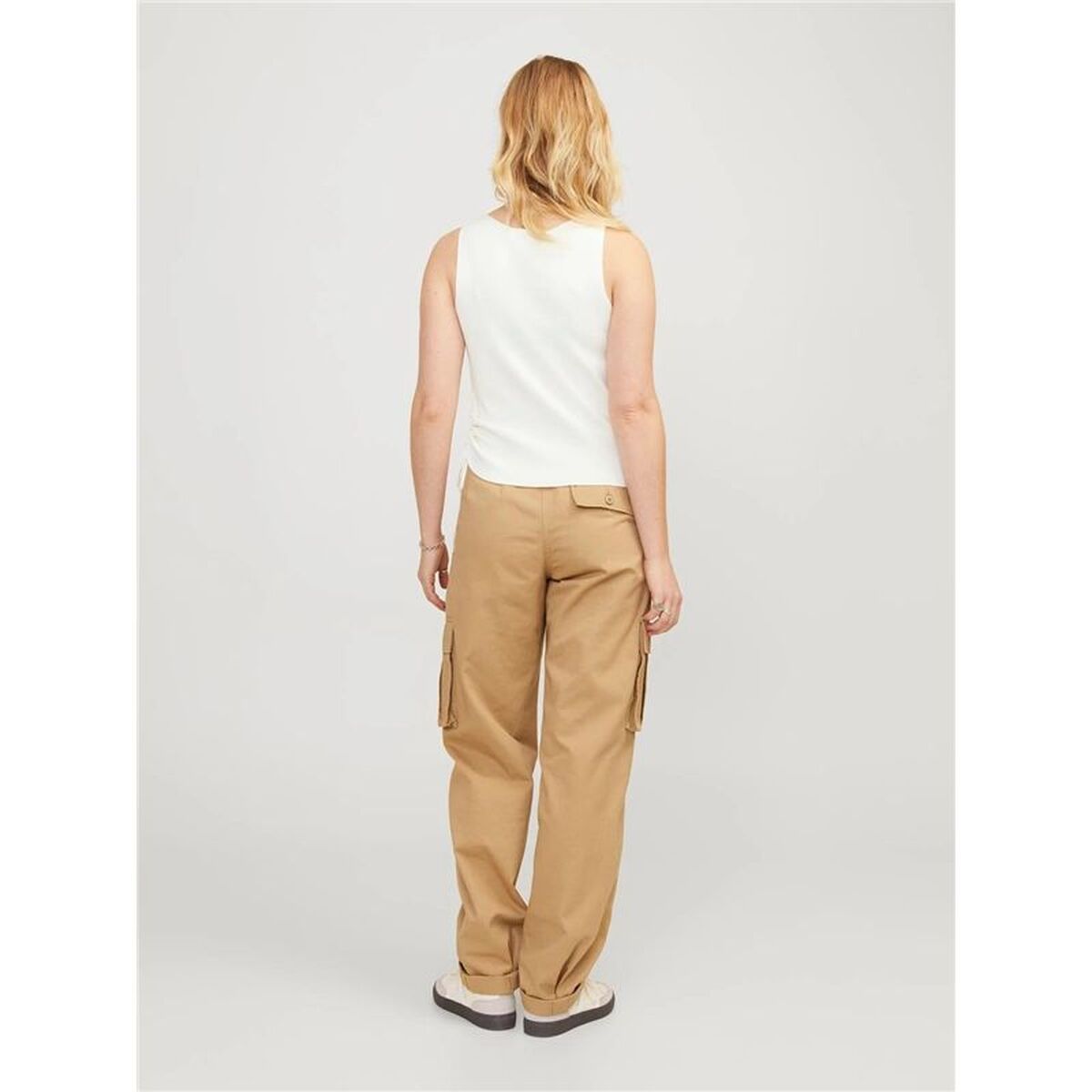 Dames Mouwloos T-shirt Jack & Jones Jxdahlia Top Knit Wit