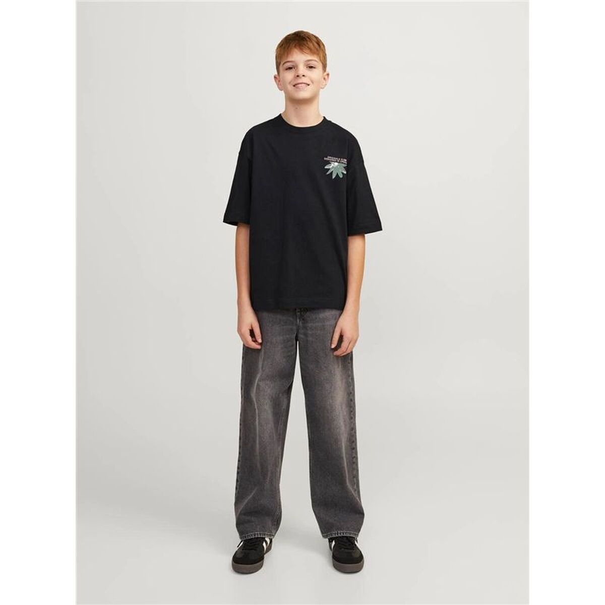 T-Shirt met Korte Mouwen voor kinderen Jack & Jones tampa Back Zwart