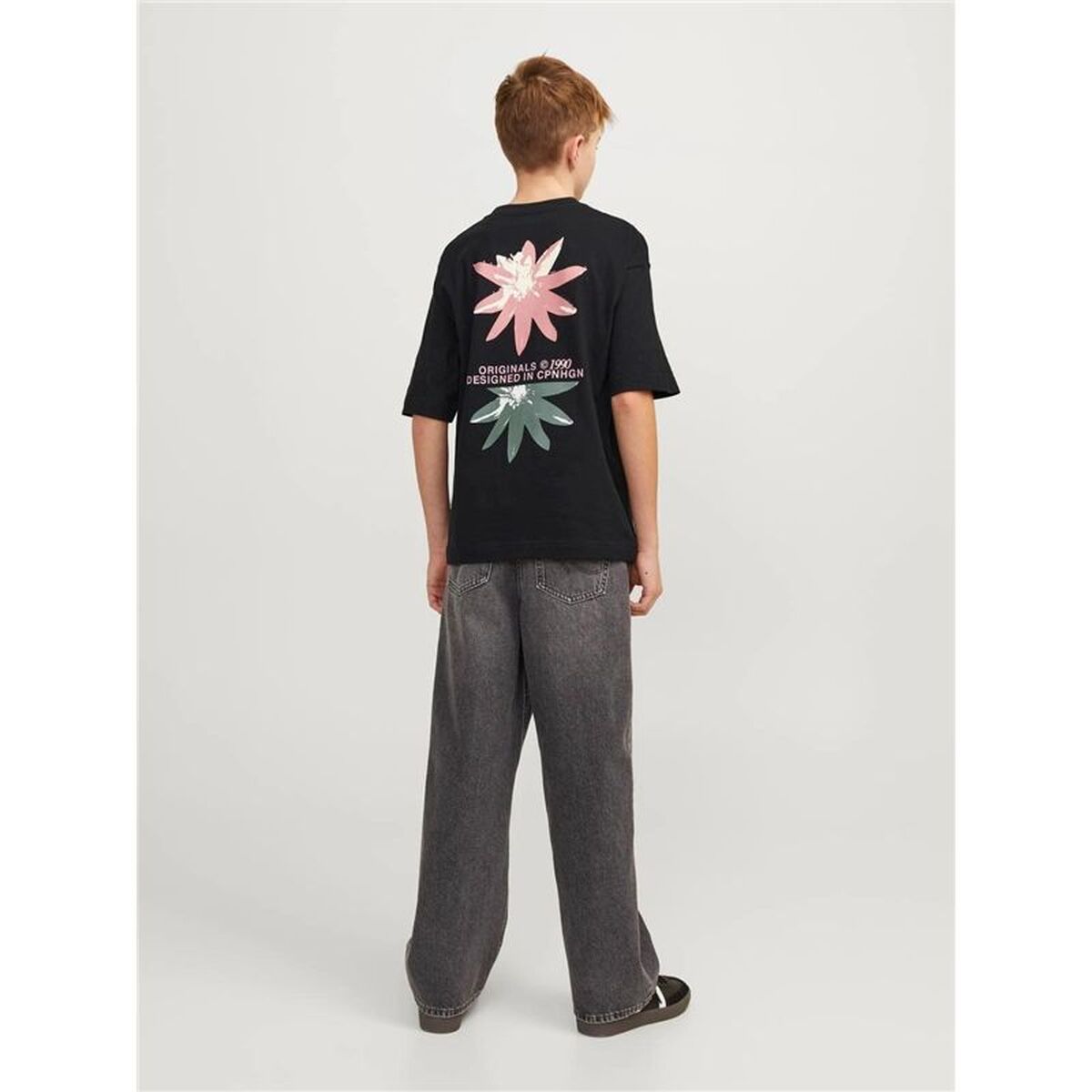 T-Shirt met Korte Mouwen voor kinderen Jack & Jones tampa Back Zwart