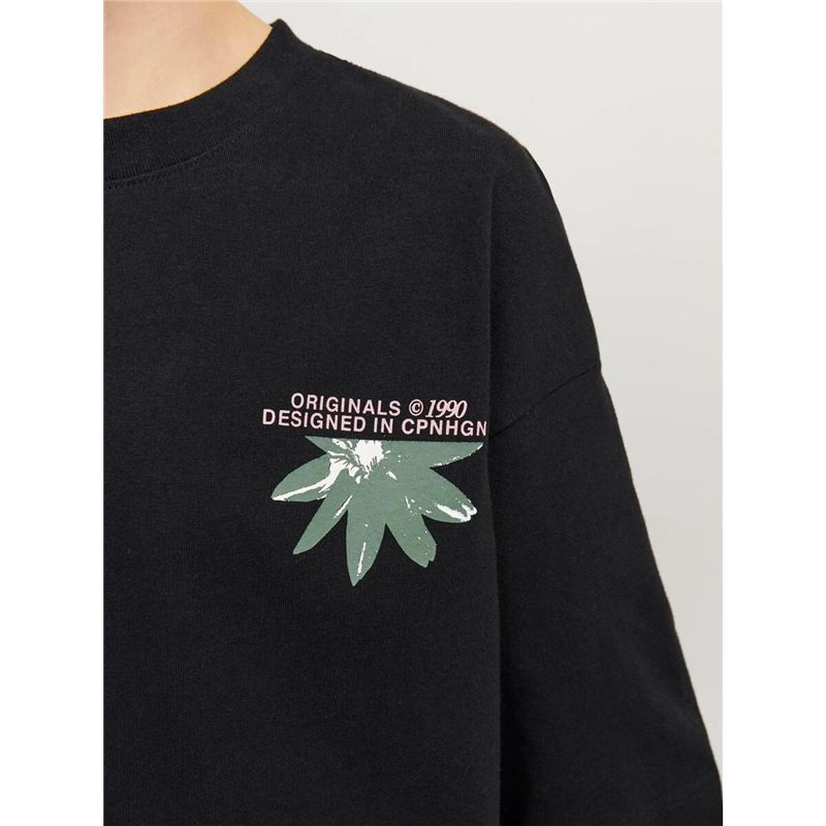 T-Shirt met Korte Mouwen voor kinderen Jack & Jones tampa Back Zwart