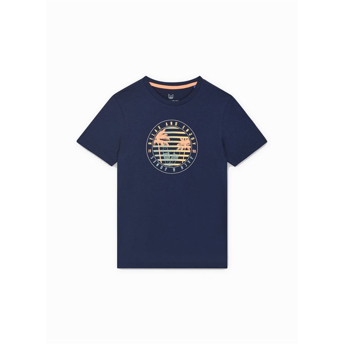 T-Shirt met Korte Mouwen voor kinderen Jack & Jones Jjsummer Smu Vibe Tee Ss Crew Marineblauw