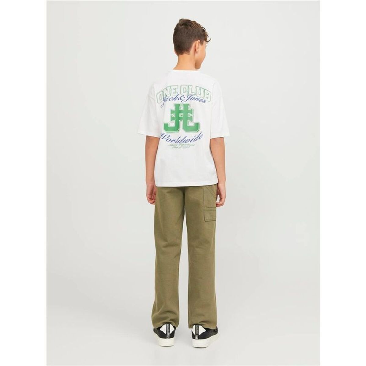 T-Shirt met Korte Mouwen voor kinderen Jack & Jones Jorcole Back Print Tee Ss Wit