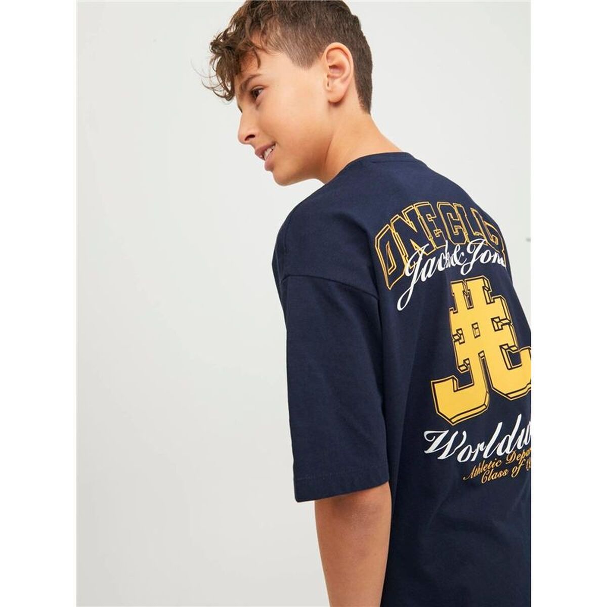 T-Shirt met Korte Mouwen voor kinderen Jack & Jones Jorcole Back Print Tee Ss Marineblauw