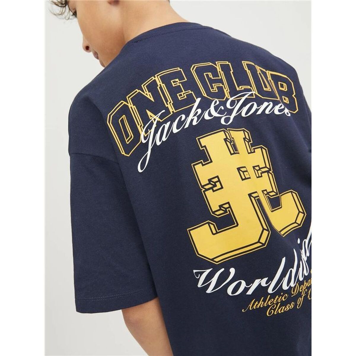 T-Shirt met Korte Mouwen voor kinderen Jack & Jones Jorcole Back Print Tee Ss Marineblauw