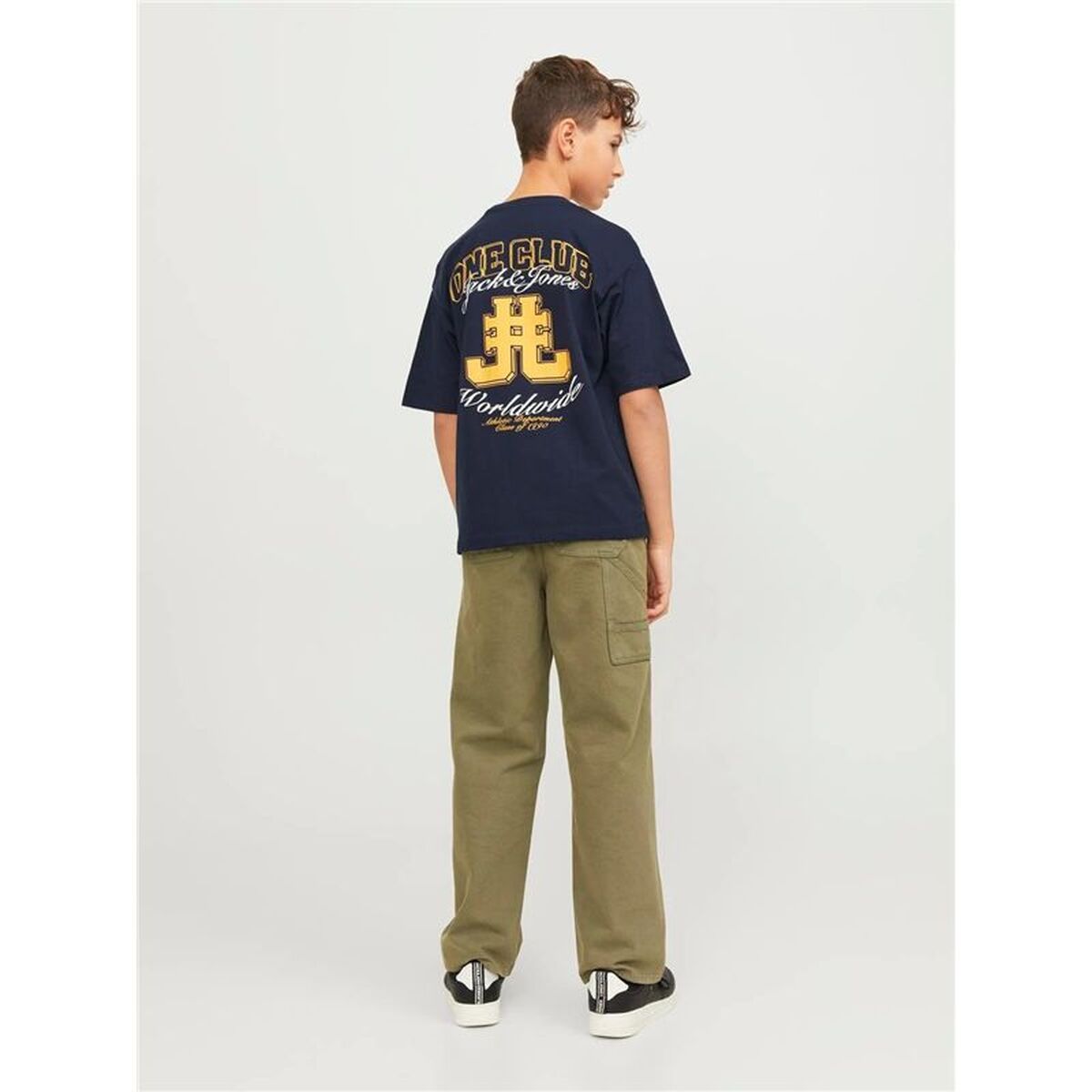T-Shirt met Korte Mouwen voor kinderen Jack & Jones Jorcole Back Print Tee Ss Marineblauw