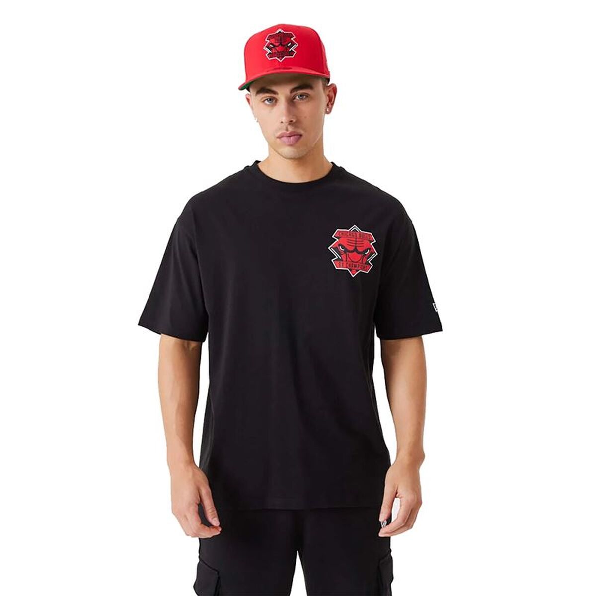 Heren-T-Shirt met Korte Mouwen New Era Championship Chicago Bulls Zwart