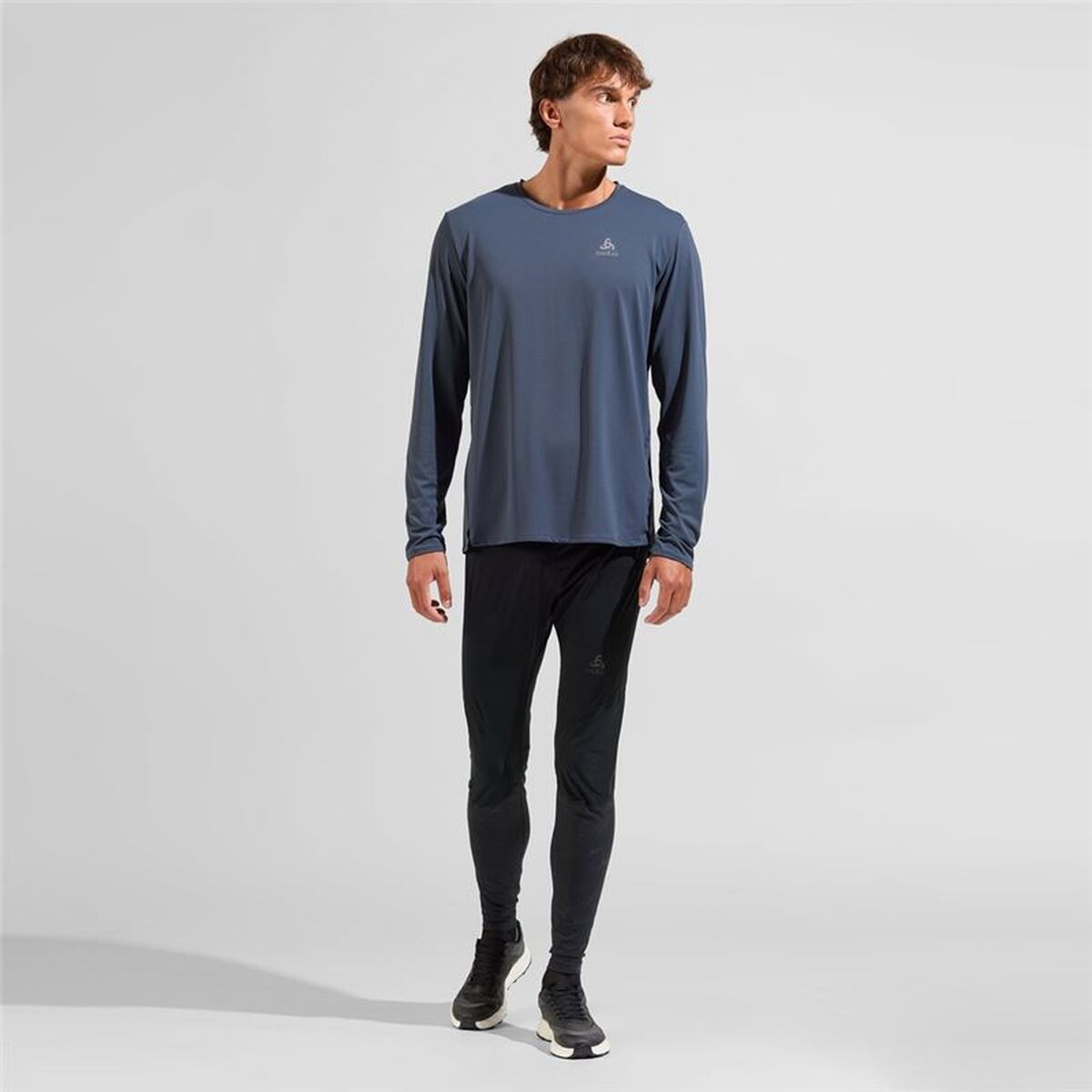 Heren-T-Shirt met Lange Mouwen Odlo Neck L/S Zeroweight Chill-T Blauw