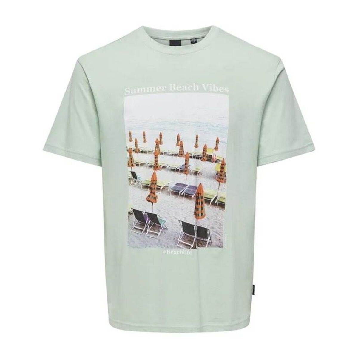 Heren-T-Shirt met Korte Mouwen Only & Sons Onskolton Reg Beach Surf Zwart