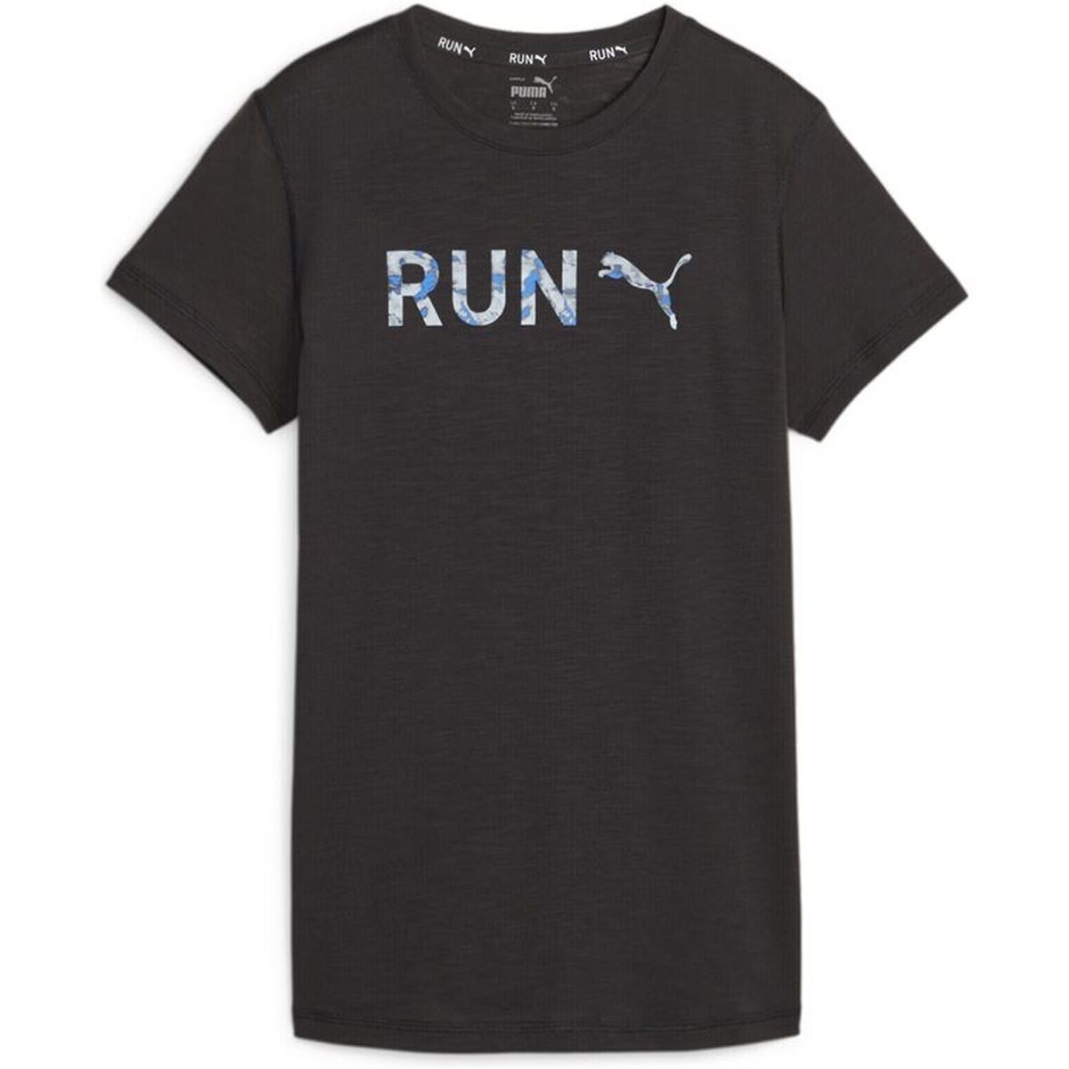 Dames-T-Shirt met Korte Mouwen Puma Graphicc Icy Azule Zwart