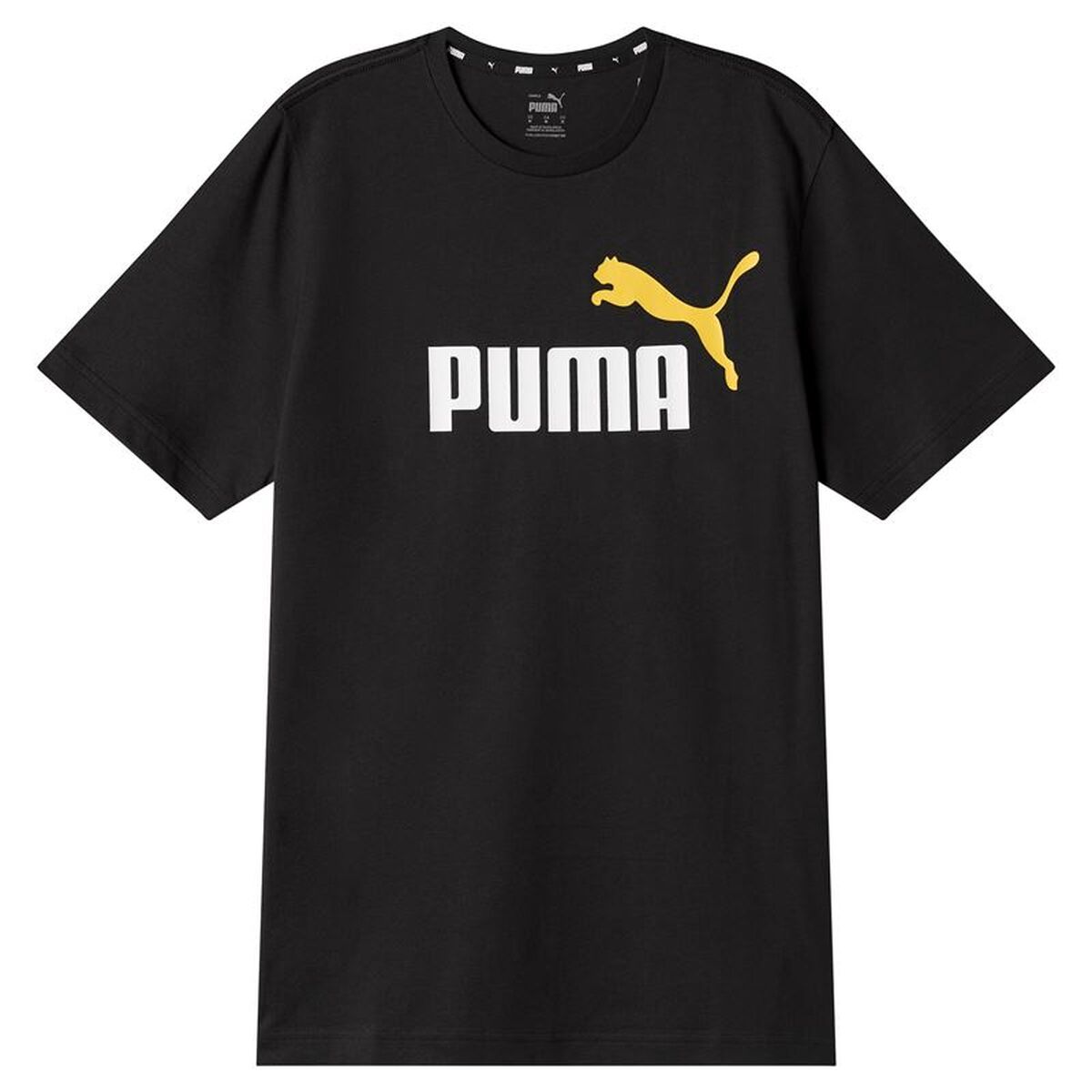 Heren-T-Shirt met Korte Mouwen Puma Ess+ 2 Col Logo Zwart