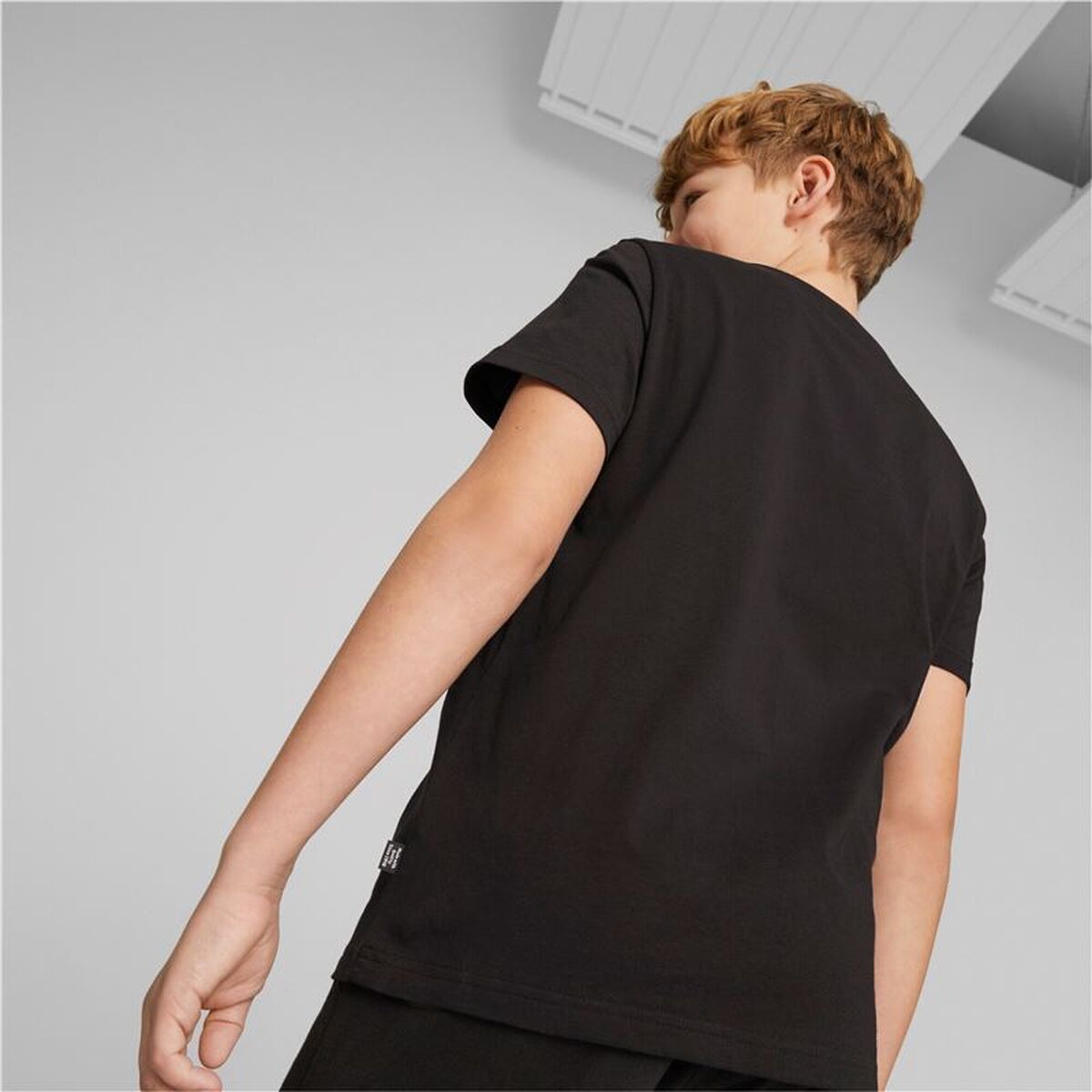 T-Shirt met Korte Mouwen voor kinderen Puma Essentials+ Street Art Grap Zwart