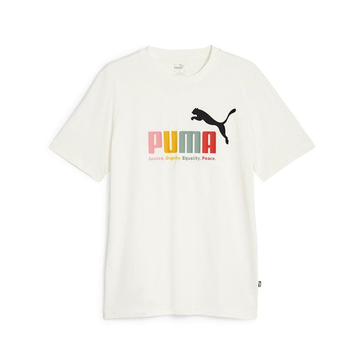 Heren-T-Shirt met Korte Mouwen Puma Ess+ Wit Natuurlijk