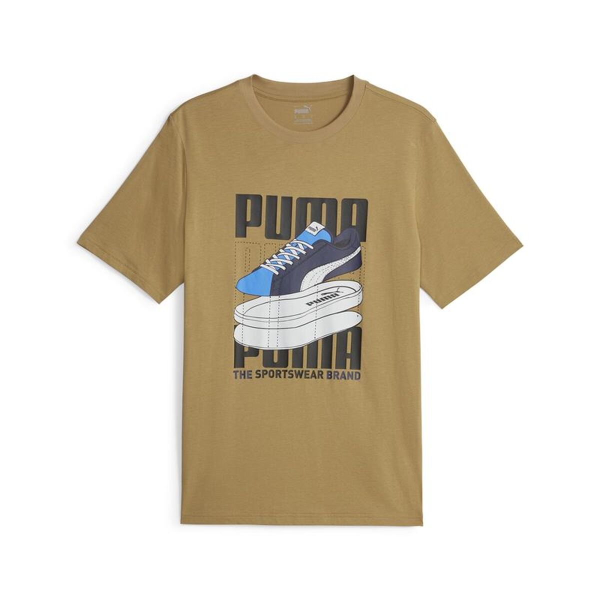 Heren-T-Shirt met Korte Mouwen Puma Puma Graphics Sneaker Gouden
