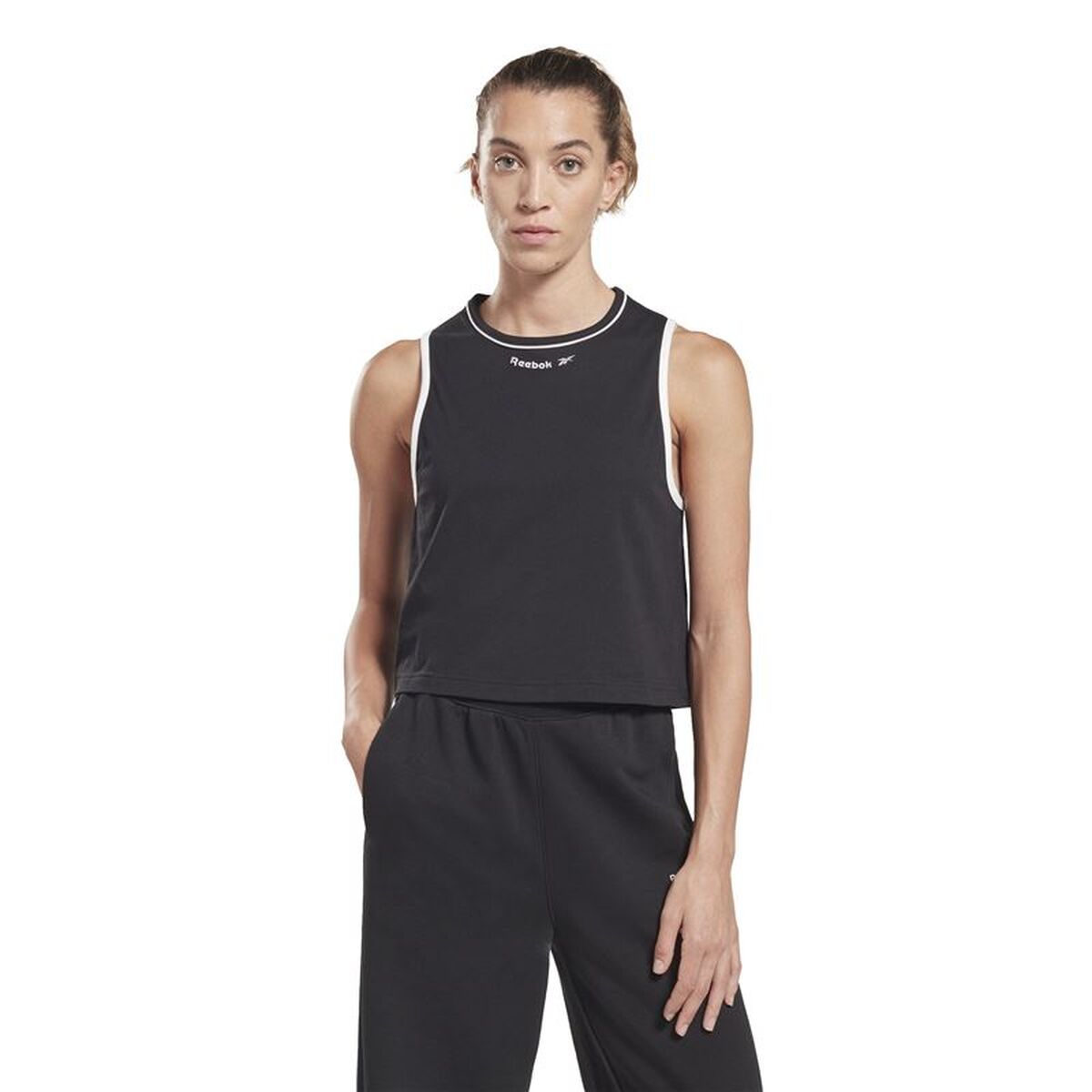 Dames Mouwloos T-shirt Reebok Rie Zwart