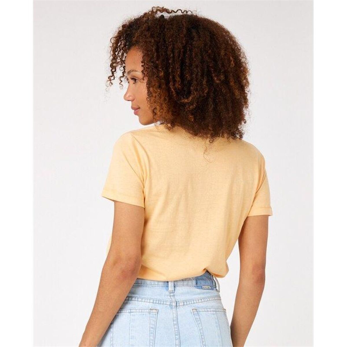 Dames-T-Shirt met Korte Mouwen Rip Curl Re-Entry Crew Neck Beige
