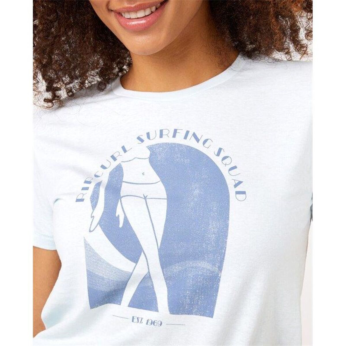 Dames-T-Shirt met Korte Mouwen Rip Curl Re-Entry Crew Neck Wit