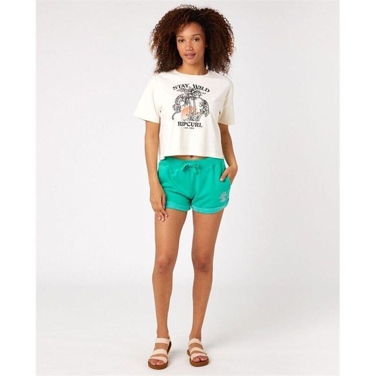 Dames-T-Shirt met Korte Mouwen Rip Curl Stay Wild Wit