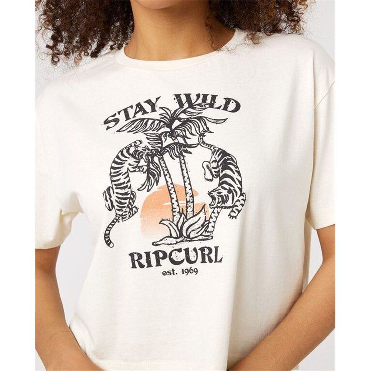 Dames-T-Shirt met Korte Mouwen Rip Curl Stay Wild Wit