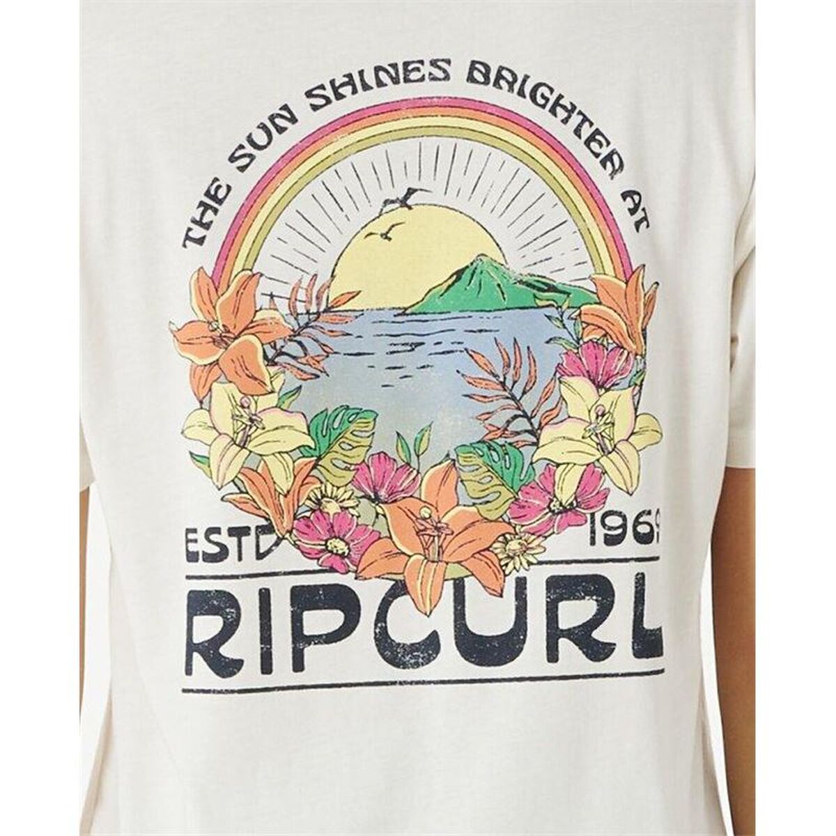 Dames-T-Shirt met Korte Mouwen Rip Curl Brighter Sun Relaxed Wit