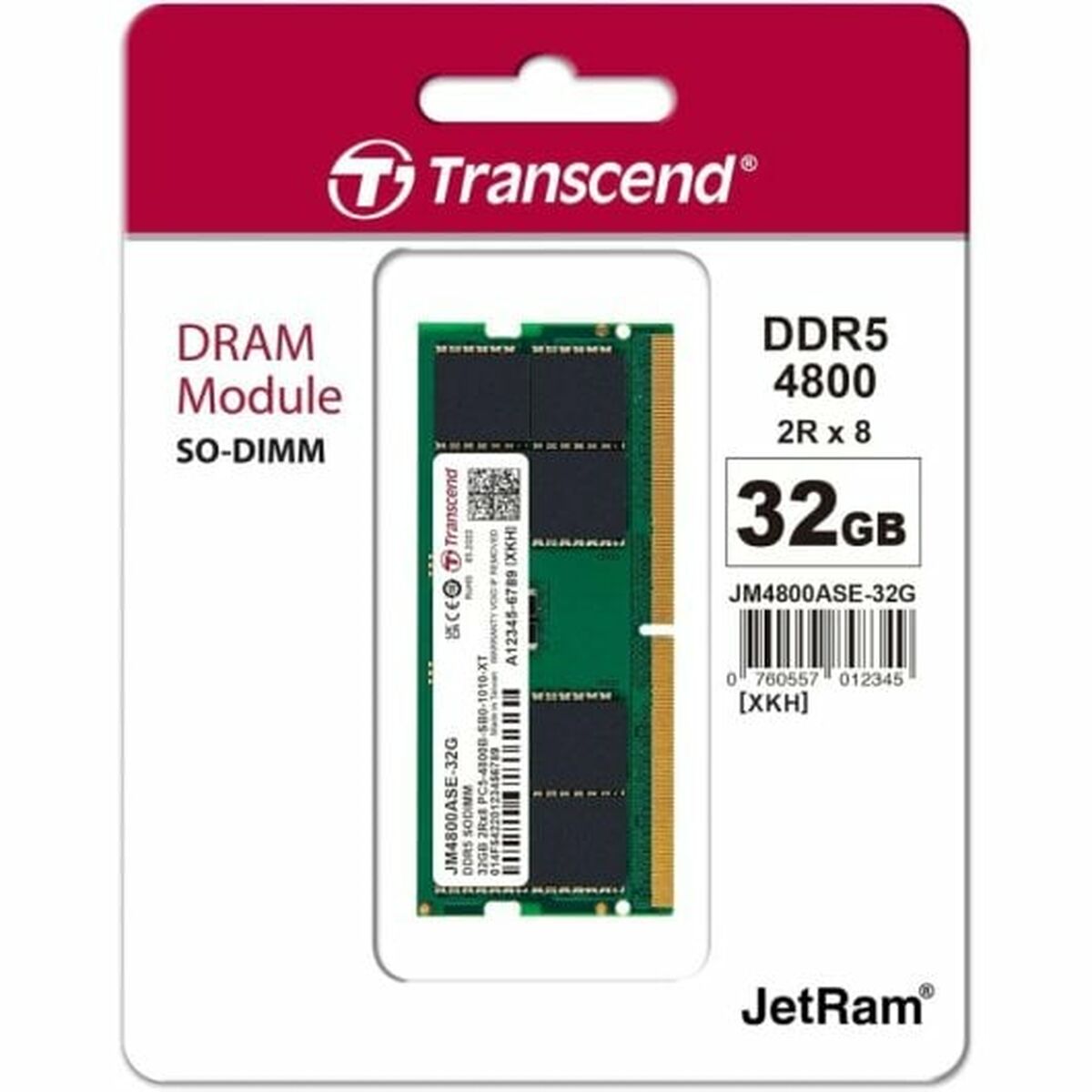 Image secondaire de Mémoire RAM Transcend 32 GB 4800 MHz CL40 DDR5 SDRAM DDR5