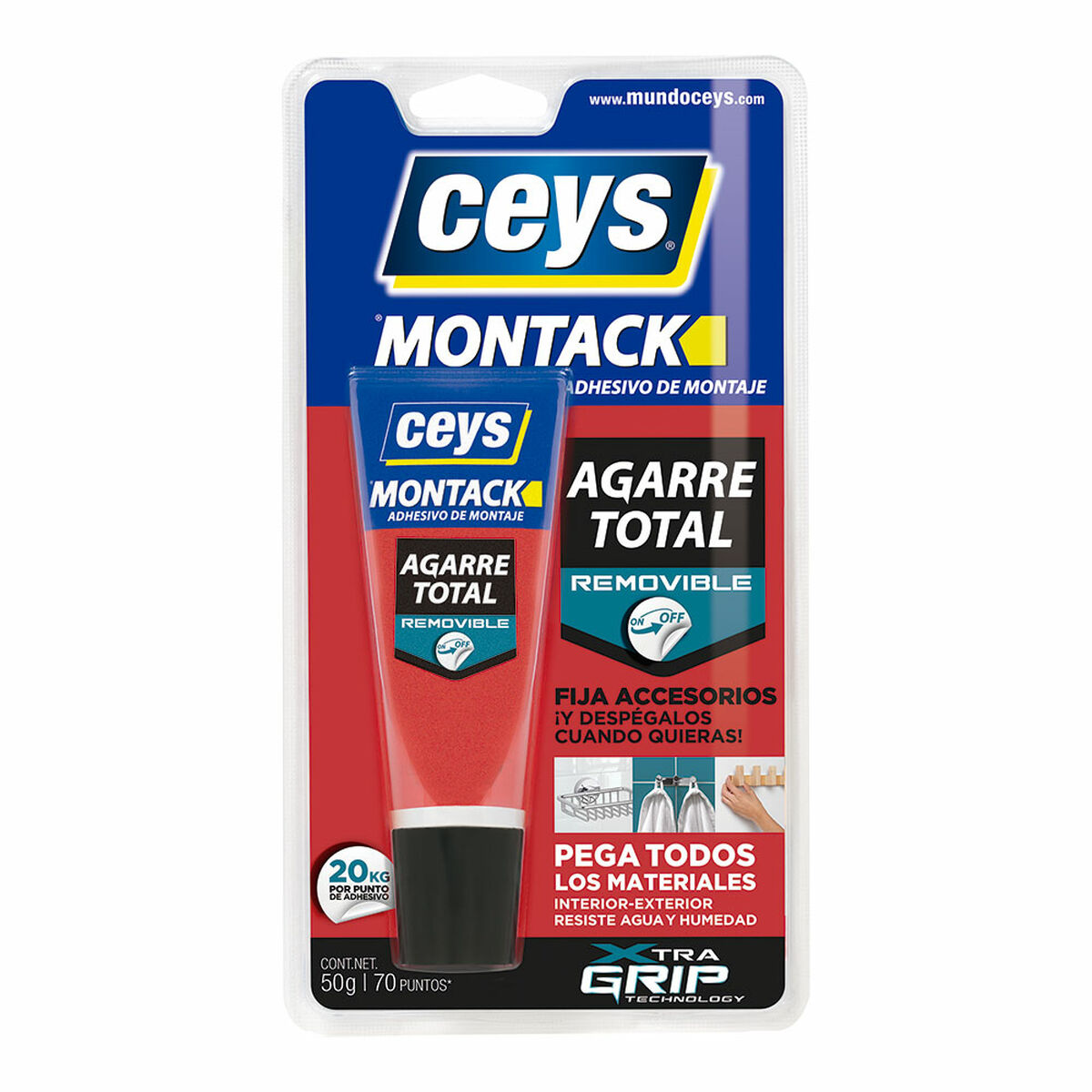 Adhésif de finition Ceys Montack Removable 507250 50 g