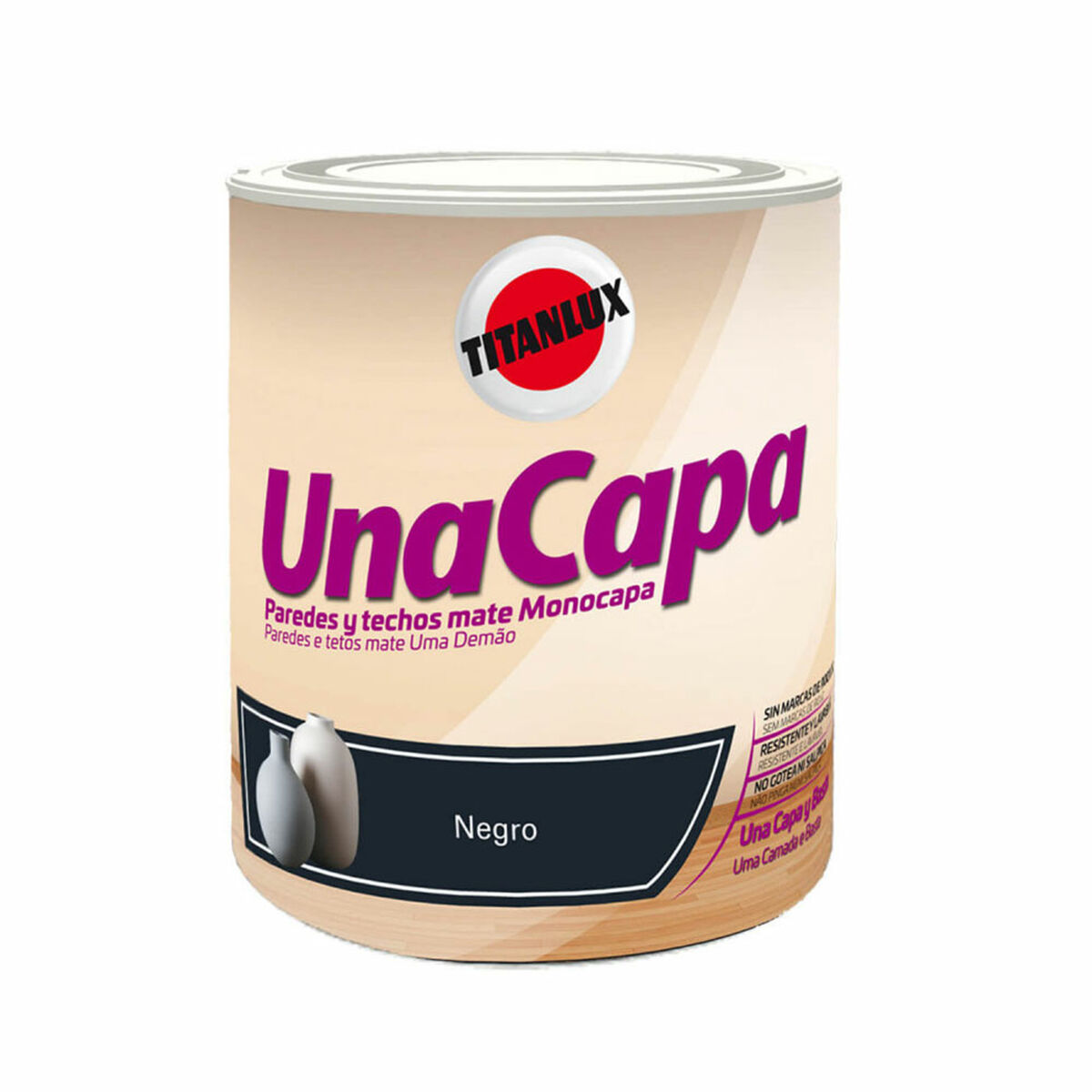 Πλαστική βαφή Titanlux Μαύρο 750 ml
