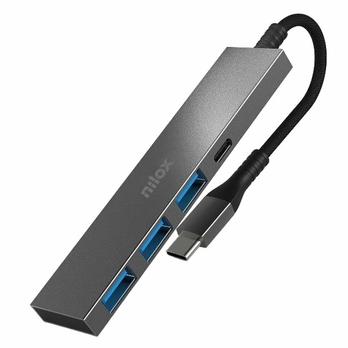 USB Hub Nilox Hubs USB-C x 4 Μαύρο