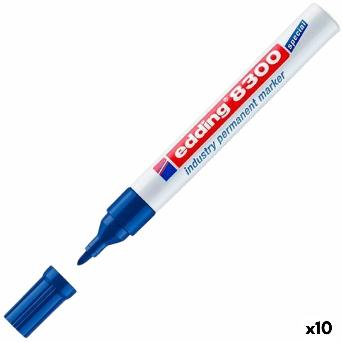 Marqueur permanent Edding 8300 Bleu (10 Unités)