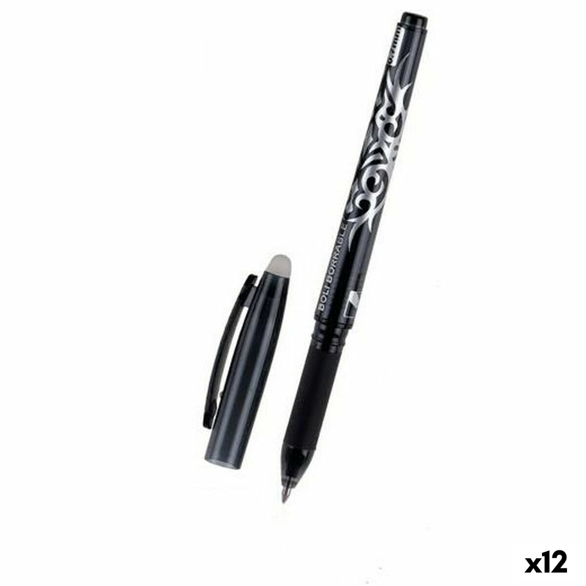 Crayon MP Noir Encre effaçable 0,7 mm (12 Unités)